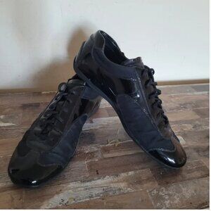 Prada Black Sneakers Patent Leather Shoes size 10